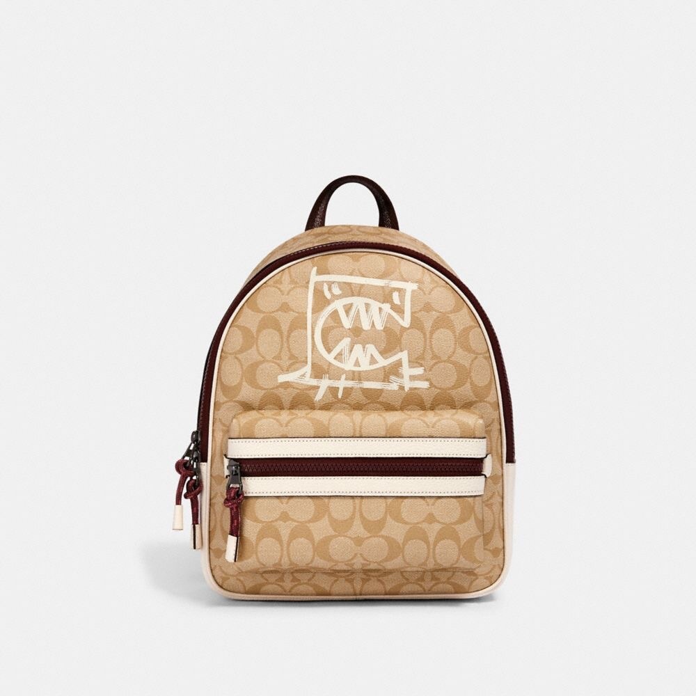 Coach Rexy Charlie Backpack In Signature Canvas With Rexy By Guang Yu NWT